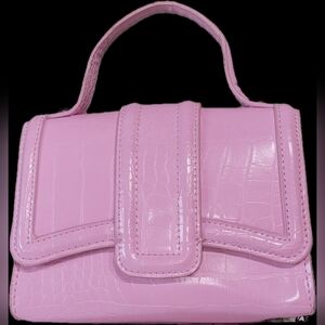 ZARA  Mini City Bag Pink Crossbody Purse with Chain Strap .